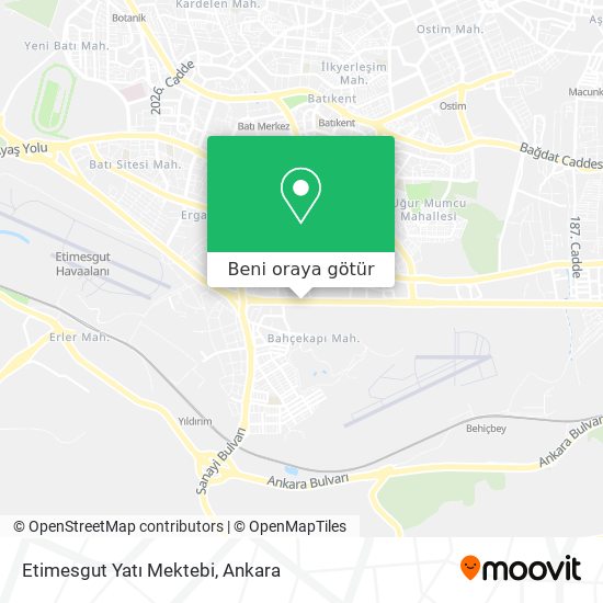 Etimesgut Yatı Mektebi harita