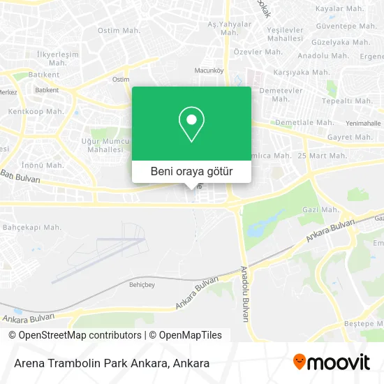 Arena Trambolin Park Ankara harita