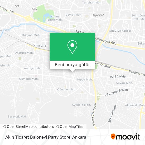 Akın Ticaret Balonevi Party Store harita