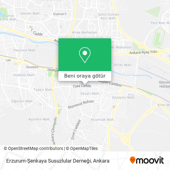 Erzurum-Şenkaya Susuzlular Derneği harita