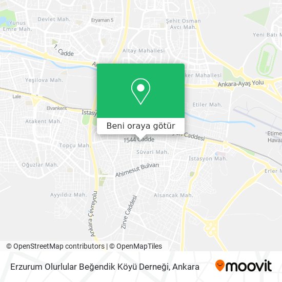 Erzurum Olurlular Beğendik Köyü Derneği harita