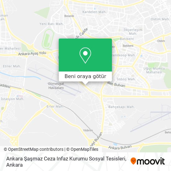 Ankara Şaşmaz Ceza Infaz Kurumu Sosyal Tesisleri harita
