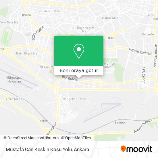 Mustafa Can Keskin Koşu Yolu harita
