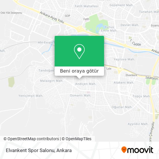 Elvankent Spor Salonu harita