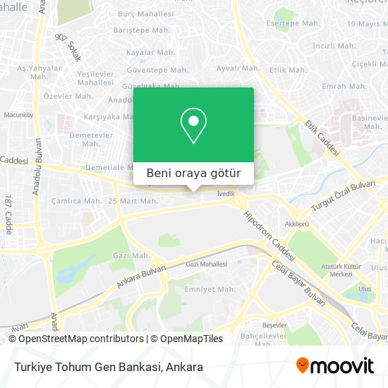 Turkiye Tohum Gen Bankasi harita