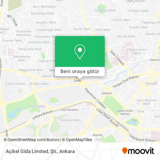 Açikel Gida Limited, Şti. harita
