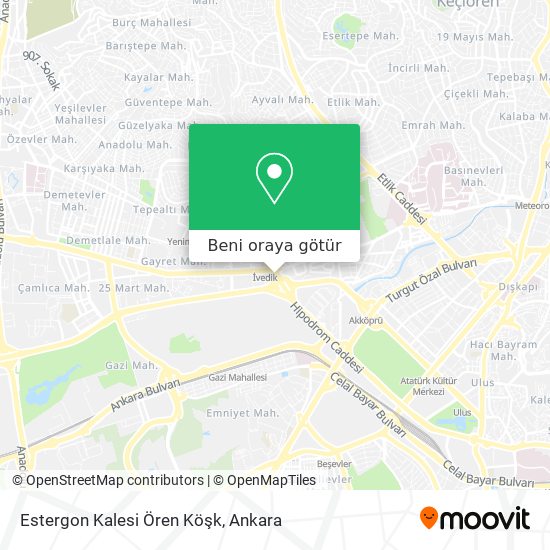 Estergon Kalesi Ören Köşk harita