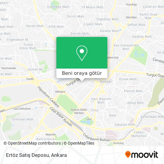 Ertöz Satış Deposu harita