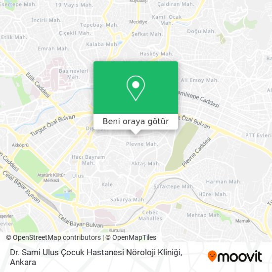 Dr. Sami Ulus Çocuk Hastanesi Nöroloji Kliniği harita