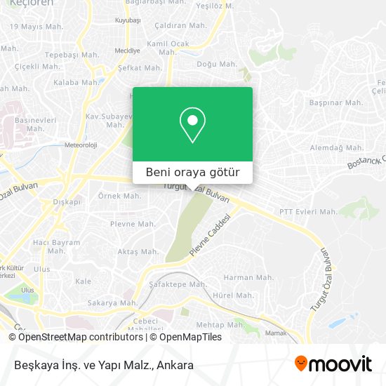 Beşkaya İnş. ve Yapı Malz. harita