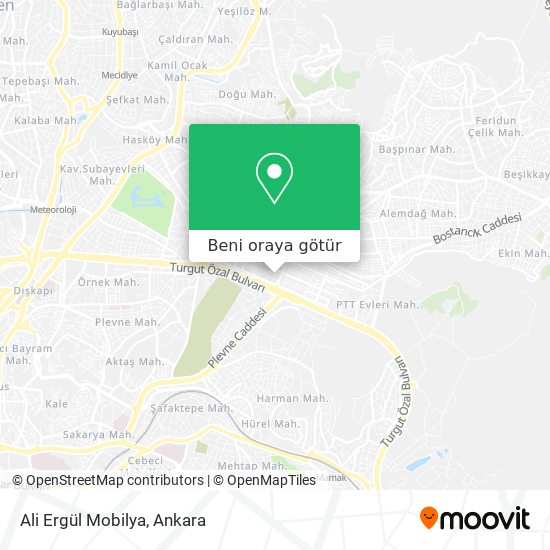 Ali Ergül Mobilya harita