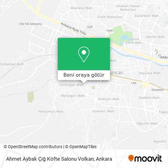 Ahmet Aybak Çiğ Köfte Salonu Volkan harita