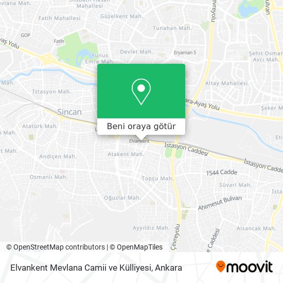 Elvankent Mevlana Camii ve Külliyesi harita