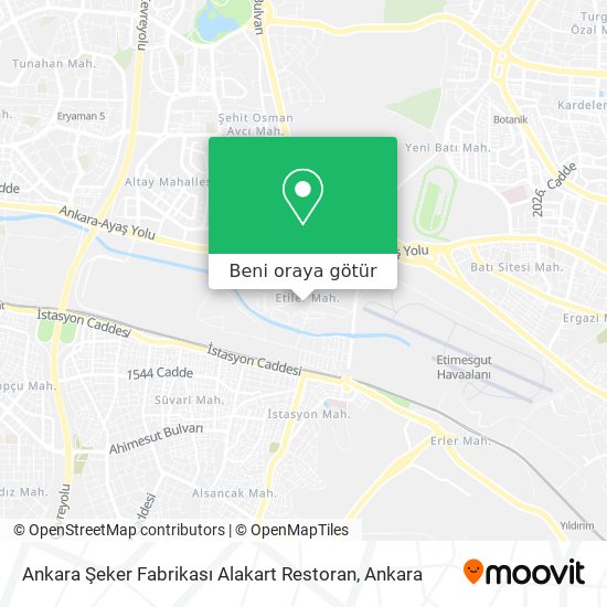 Ankara Şeker Fabrikası Alakart Restoran harita