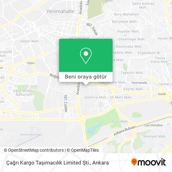 Çağrı Kargo Taşımacılık Limited Şti. harita