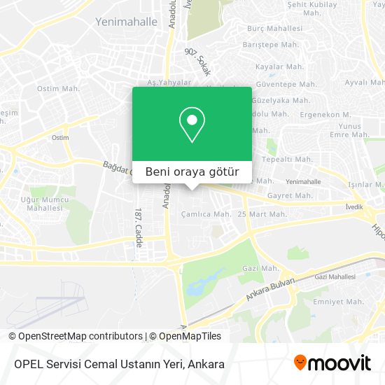 OPEL Servisi Cemal Ustanın Yeri harita