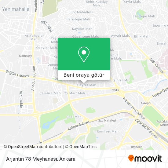 Arjantin 78 Meyhanesi harita