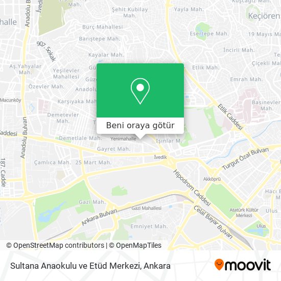 Sultana Anaokulu ve Etüd Merkezi harita