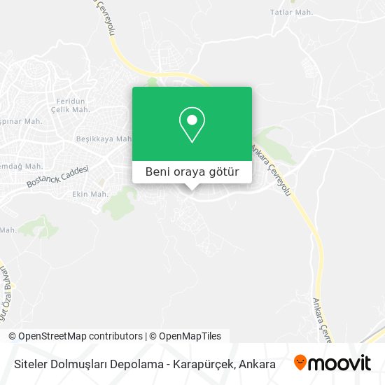 Siteler Dolmuşları Depolama - Karapürçek harita