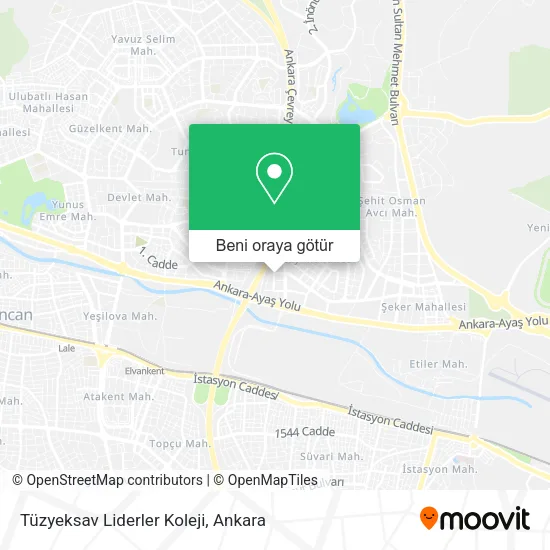 Tüzyeksav Liderler Koleji harita
