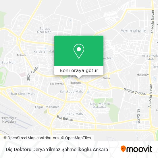 Diş Doktoru Derya Yilmaz Şahmelikoğlu harita