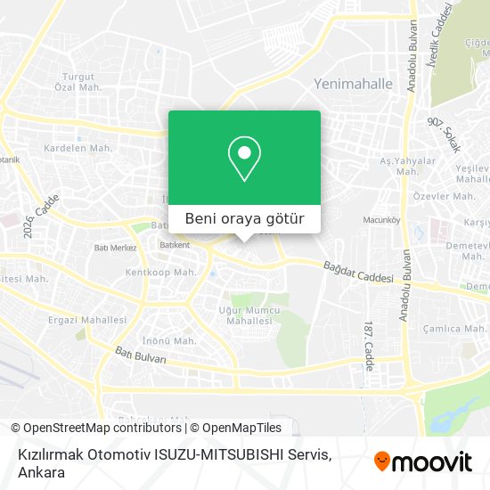 Kızılırmak Otomotiv ISUZU-MITSUBISHI Servis harita