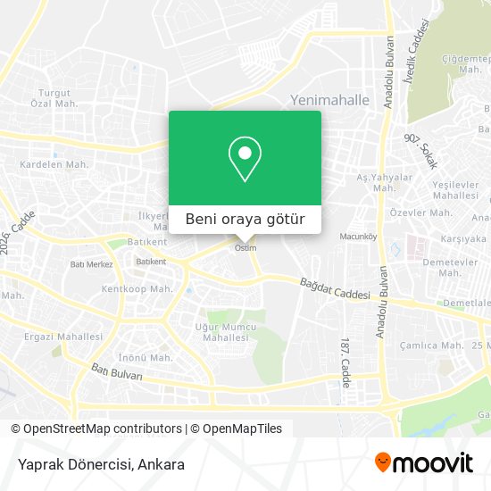 Yaprak Dönercisi harita