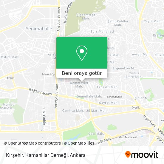 Kırşehir. Kamanlılar Derneği harita