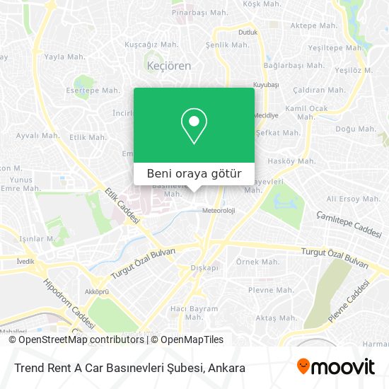 Trend Rent A Car Basınevleri Şubesi harita