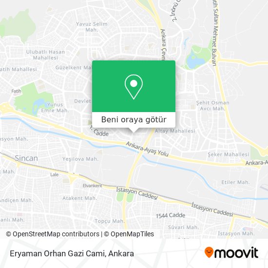 Eryaman Orhan Gazi Cami harita