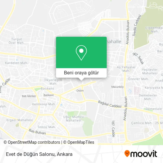 Evet de Düğün Salonu harita