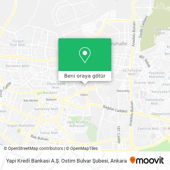 Yapi Kredi̇ Bankasi A.Ş. Ostim Bulvar Şubesi harita