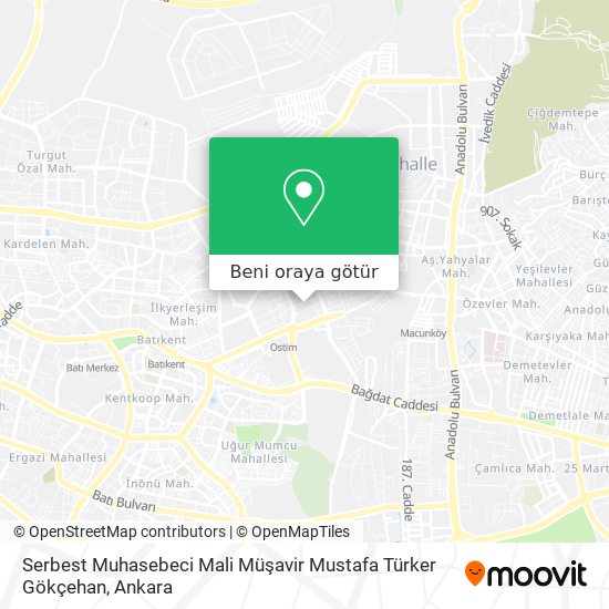 Serbest Muhasebeci Mali Müşavir Mustafa Türker Gökçehan harita