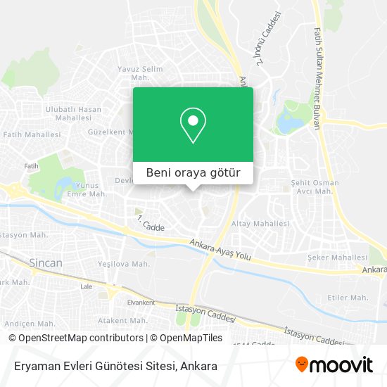 Eryaman Evleri Günötesi Sitesi harita