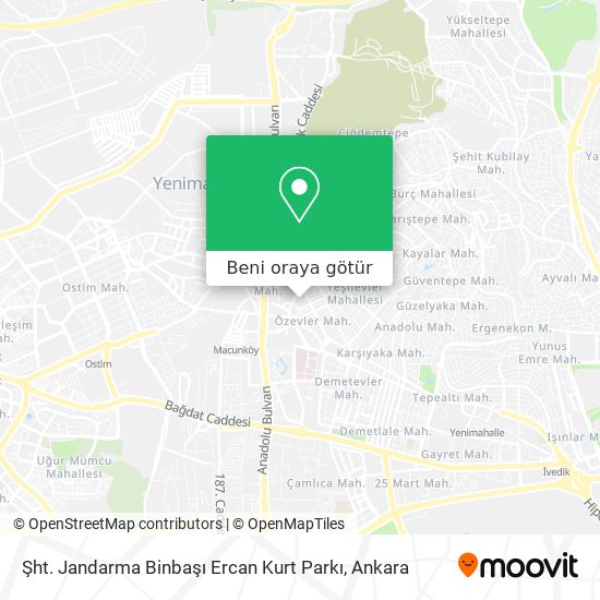 Şht. Jandarma Binbaşı Ercan Kurt Parkı harita