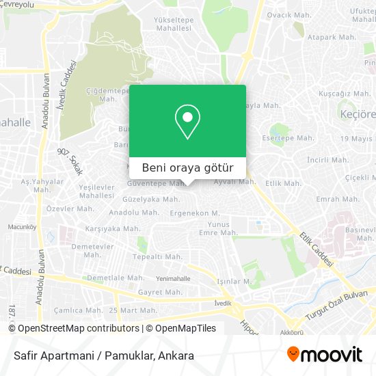 Safir Apartmani / Pamuklar harita