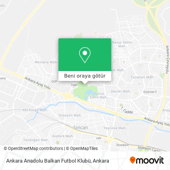 Ankara Anadolu Balkan Futbol Klubü harita