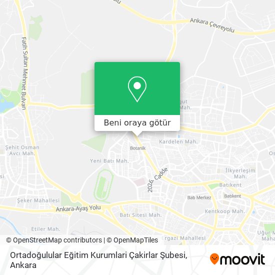 Ortadoğulular Eğitim Kurumlari Çakirlar Şubesi harita