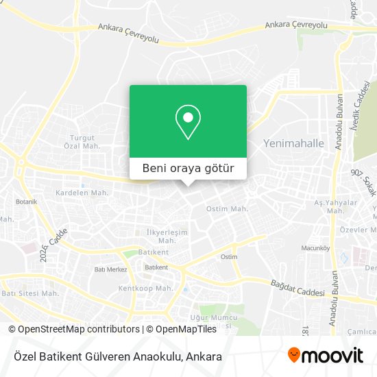 Özel Batikent Gülveren Anaokulu harita