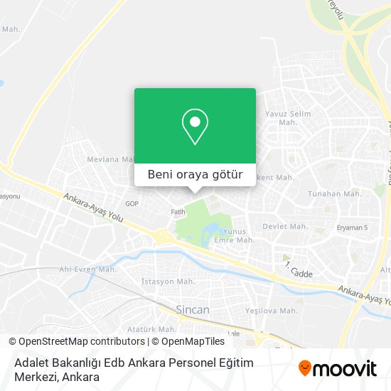 Adalet Bakanlığı Edb Ankara Personel Eğitim Merkezi harita