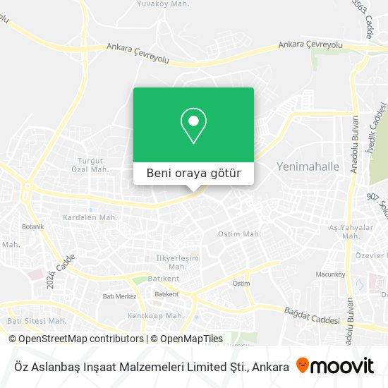 Öz Aslanbaş Inşaat Malzemeleri Limited Şti. harita