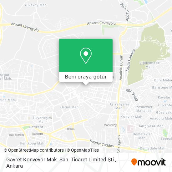 Gayret Konveyör Mak. San. Ticaret Limited Şti. harita