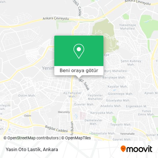 Yasin Oto Lastik harita