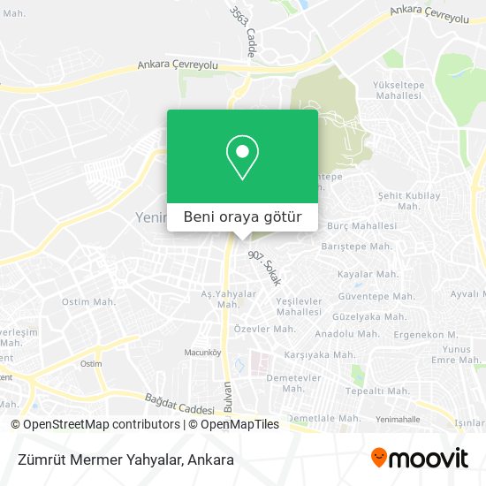 Zümrüt Mermer Yahyalar harita