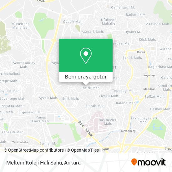 Meltem Koleji Halı Saha harita