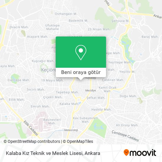 Kalaba Kız Teknik ve Meslek Lisesi harita