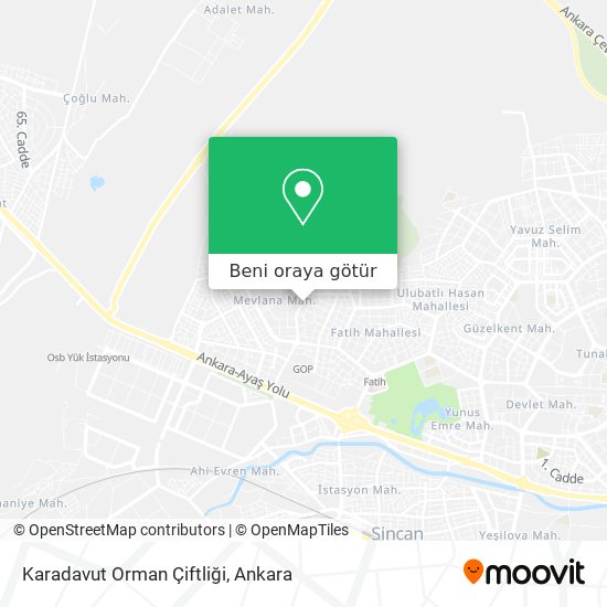 Karadavut Orman Çiftliği harita