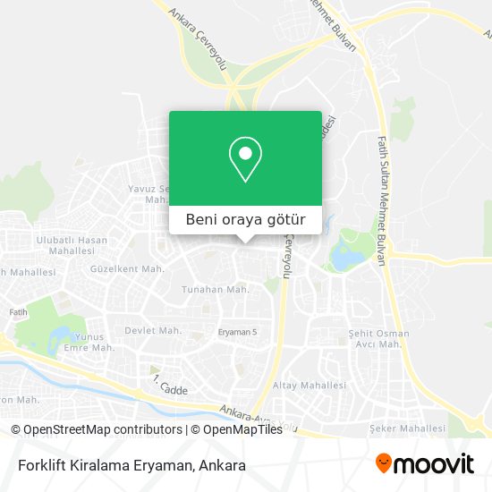 Forklift Kiralama Eryaman harita