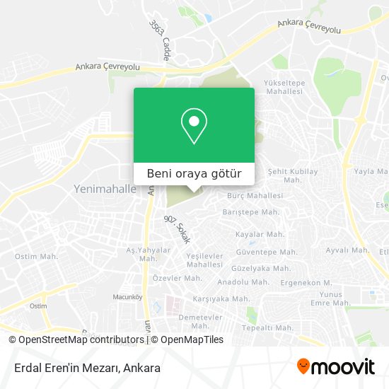 Erdal Eren'in Mezarı harita