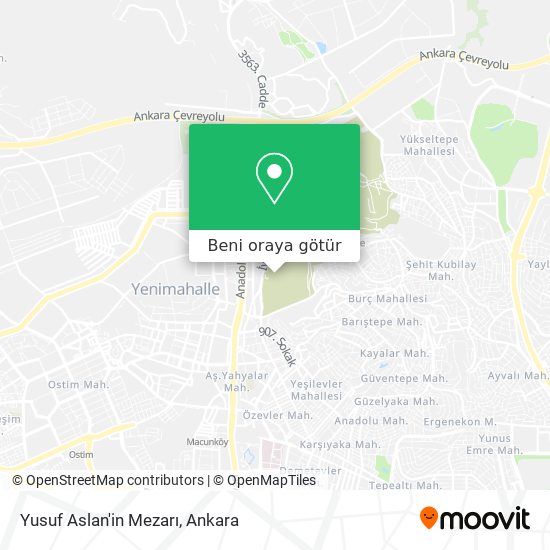 Yusuf Aslan'in Mezarı harita